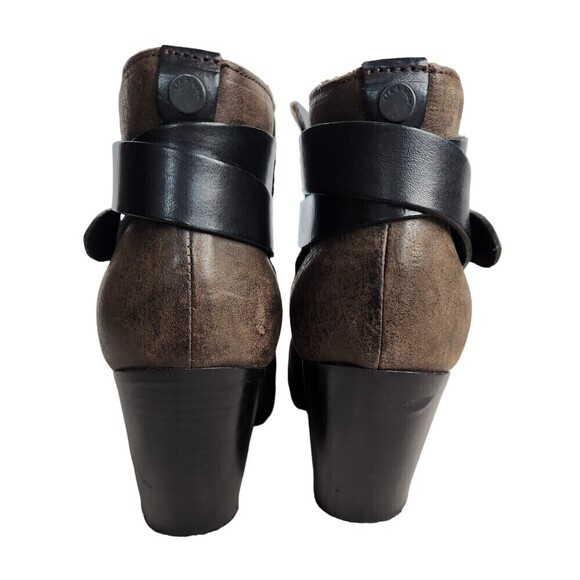 Rag & Bone Harrow Taupe Waxed Suede Stacked Heel Ankle Boot Booties, 38.5(8.5) - Picture 8 of 13